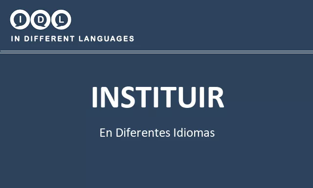 Instituir en diferentes idiomas - Imagen