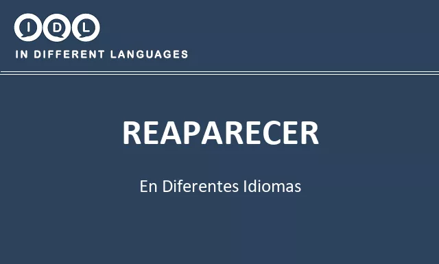 Reaparecer en diferentes idiomas - Imagen