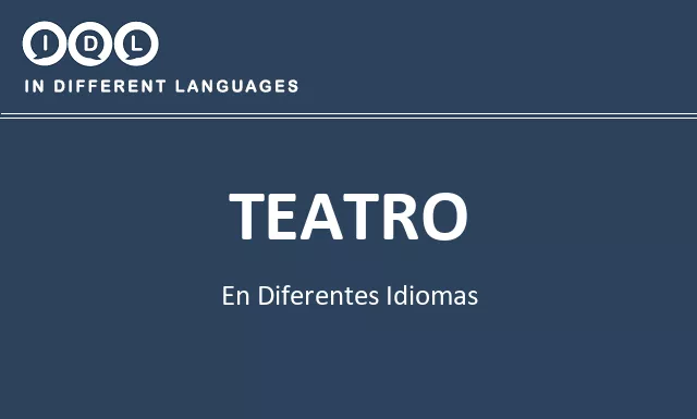 Teatro en diferentes idiomas - Imagen