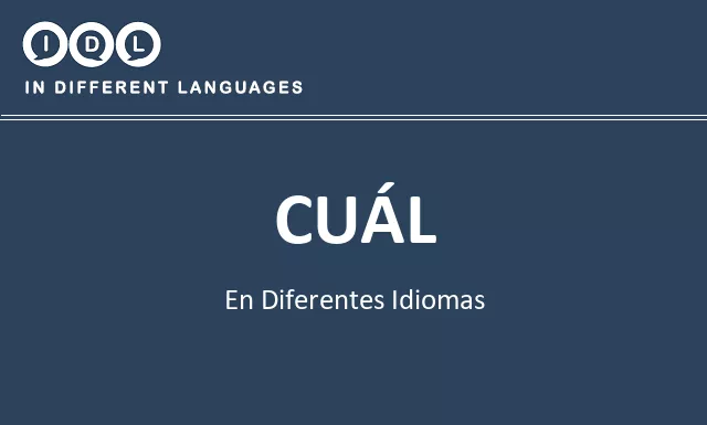 Cuál en diferentes idiomas - Imagen