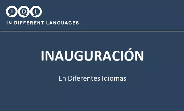 Inauguración en diferentes idiomas - Imagen