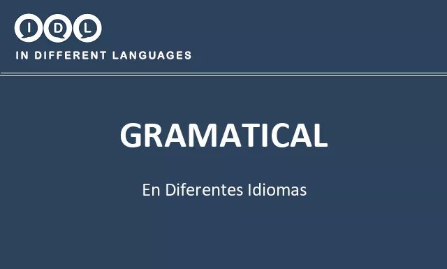 Gramatical en diferentes idiomas - Imagen