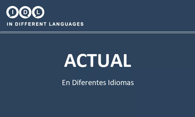 Actual en diferentes idiomas - Imagen