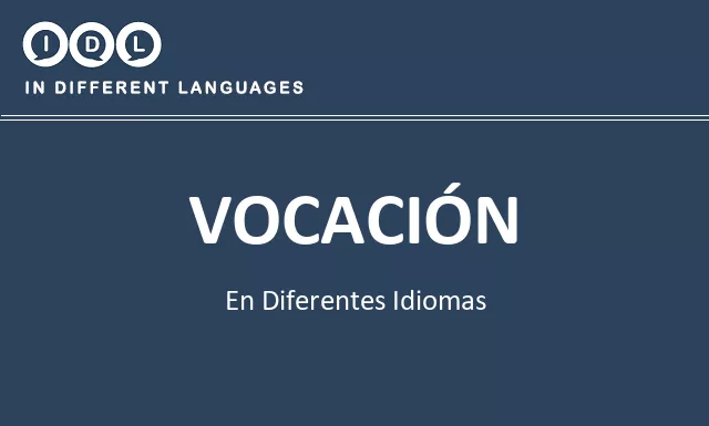 Vocación en diferentes idiomas - Imagen