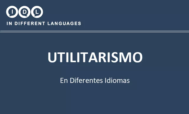 Utilitarismo en diferentes idiomas - Imagen