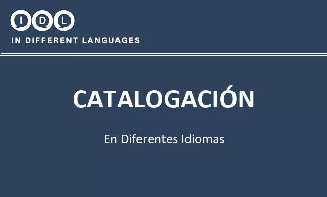 Catalogación en diferentes idiomas - Imagen