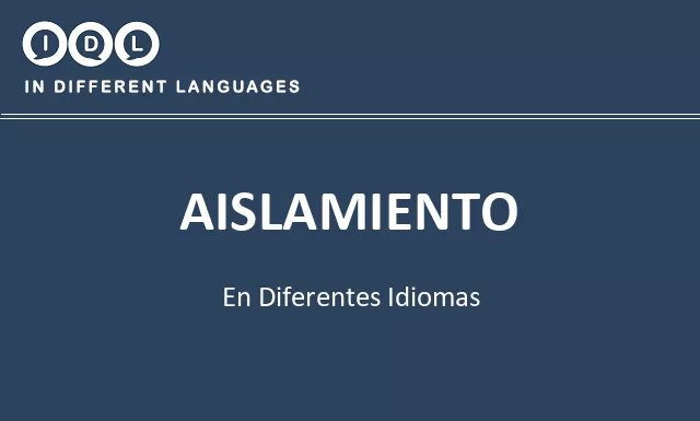 Aislamiento en diferentes idiomas - Imagen