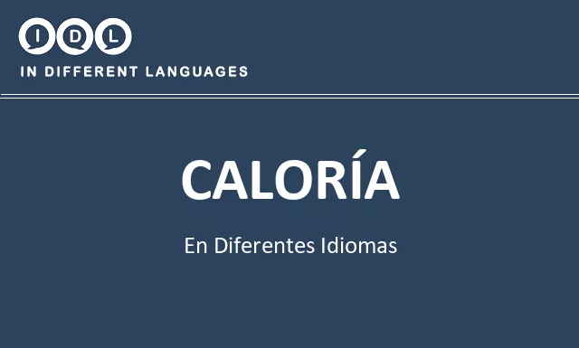 Caloría en diferentes idiomas - Imagen