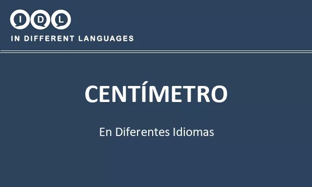 Centímetro en diferentes idiomas - Imagen