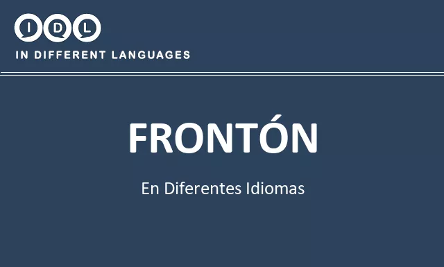 Frontón en diferentes idiomas - Imagen