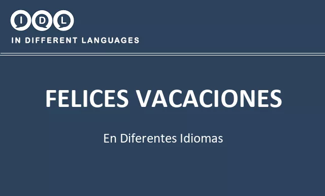 Felices vacaciones en diferentes idiomas - Imagen