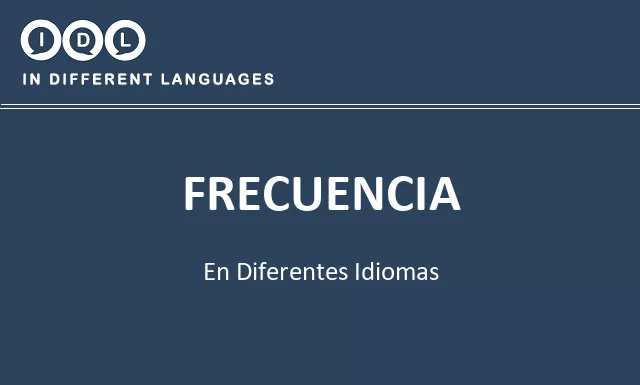 Frecuencia en diferentes idiomas - Imagen