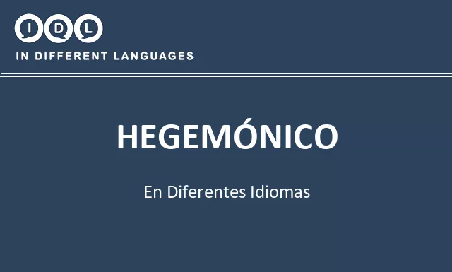 Hegemónico en diferentes idiomas - Imagen
