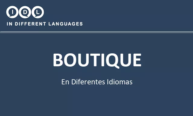 Boutique en diferentes idiomas - Imagen