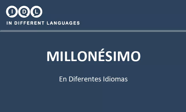 Millonésimo en diferentes idiomas - Imagen