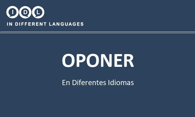 Oponer en diferentes idiomas - Imagen
