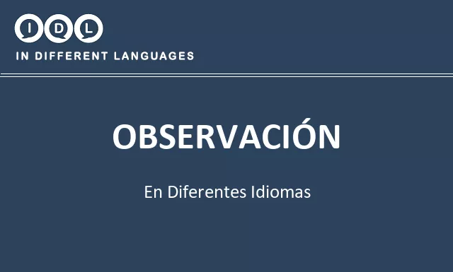 Observación en diferentes idiomas - Imagen