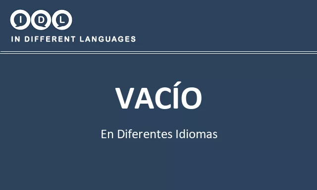 Vacío en diferentes idiomas - Imagen
