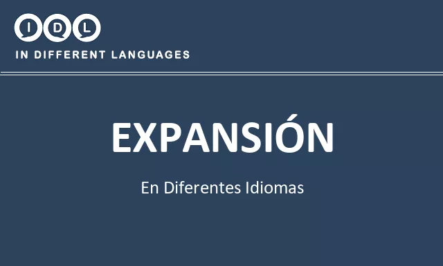 Expansión en diferentes idiomas - Imagen