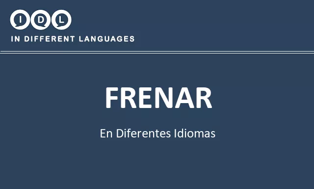 Frenar en diferentes idiomas - Imagen