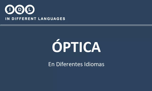 Óptica en diferentes idiomas - Imagen