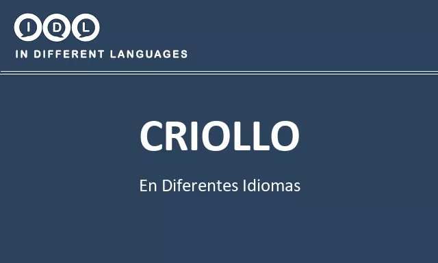 Criollo en diferentes idiomas - Imagen