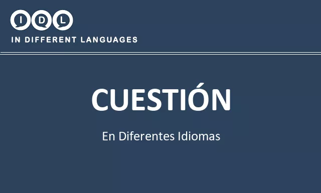 Cuestión en diferentes idiomas - Imagen