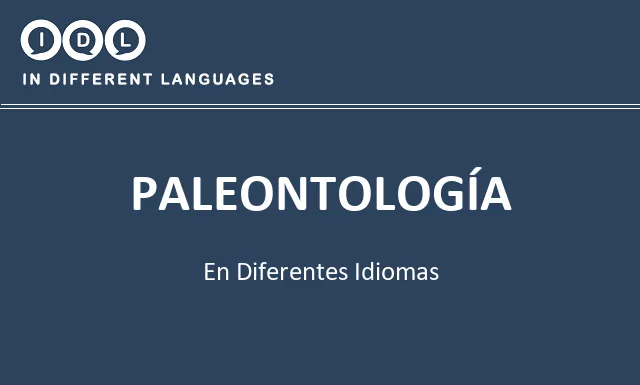 Paleontología en diferentes idiomas - Imagen