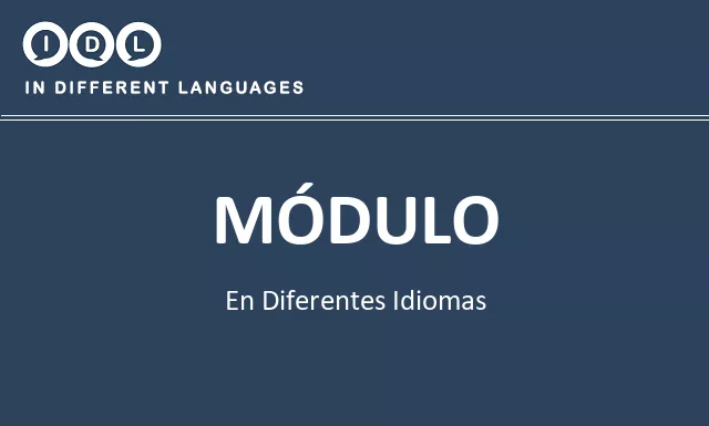 Módulo en diferentes idiomas - Imagen