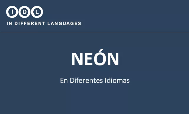 Neón en diferentes idiomas - Imagen