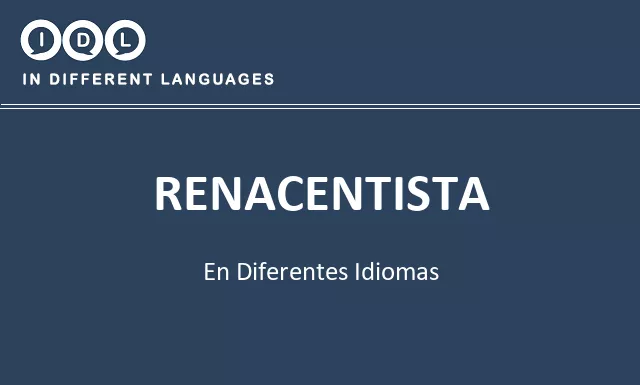 Renacentista en diferentes idiomas - Imagen
