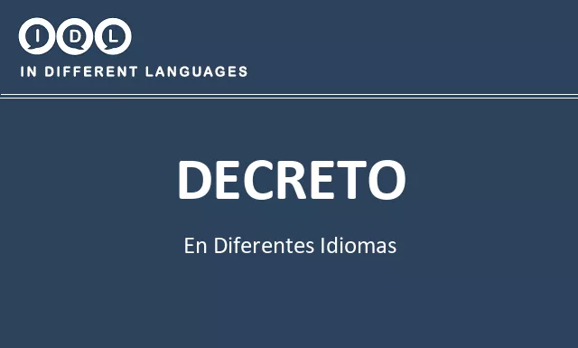 Decreto en diferentes idiomas - Imagen