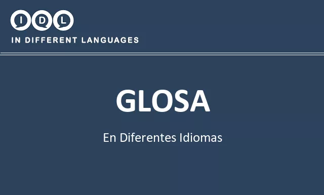 Glosa en diferentes idiomas - Imagen
