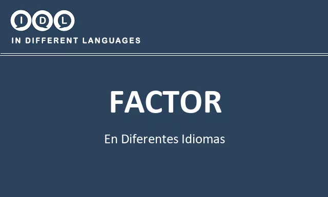 Factor en diferentes idiomas - Imagen