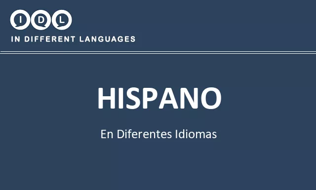 Hispano en diferentes idiomas - Imagen