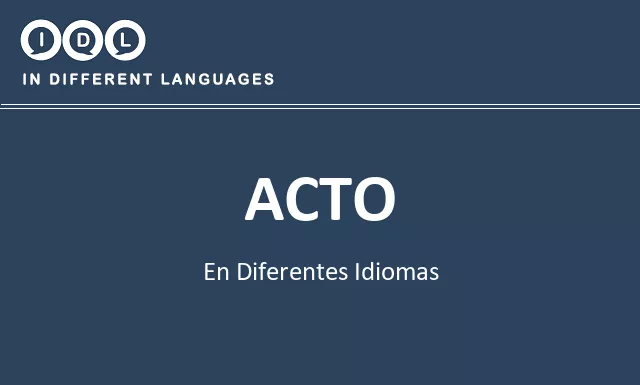 Acto en diferentes idiomas - Imagen