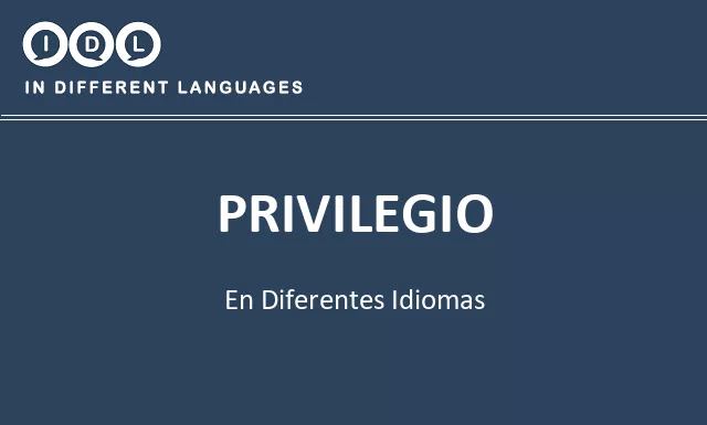 Privilegio en diferentes idiomas - Imagen