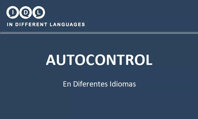 Autocontrol en diferentes idiomas - Imagen