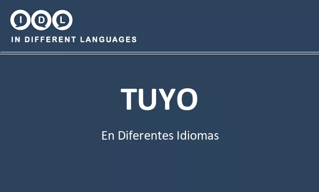 Tuyo en diferentes idiomas - Imagen