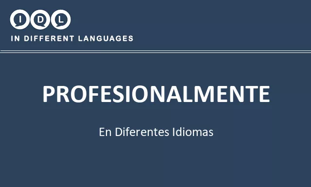 Profesionalmente en diferentes idiomas - Imagen