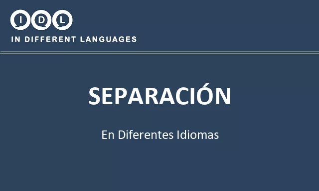 Separación en diferentes idiomas - Imagen