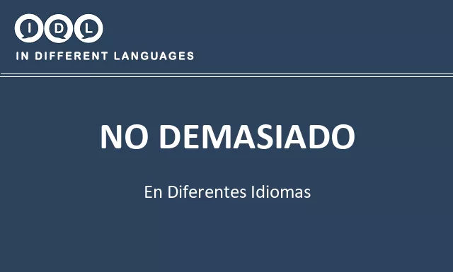No demasiado en diferentes idiomas - Imagen