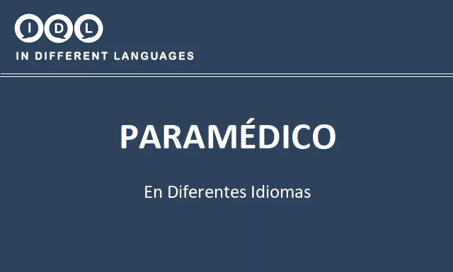 Paramédico en diferentes idiomas - Imagen