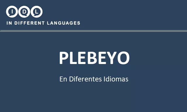 Plebeyo en diferentes idiomas - Imagen