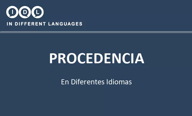 Procedencia en diferentes idiomas - Imagen