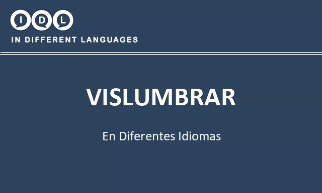Vislumbrar en diferentes idiomas - Imagen