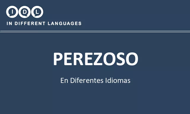 Perezoso en diferentes idiomas - Imagen