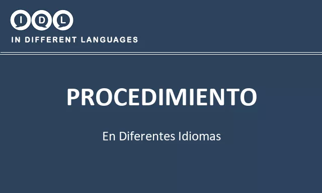 Procedimiento en diferentes idiomas - Imagen