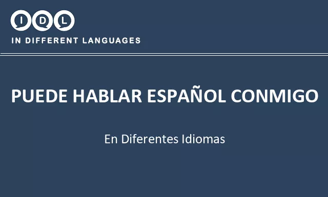 Puede hablar español conmigo en diferentes idiomas - Imagen