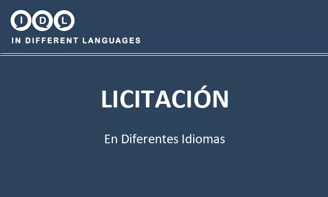 Licitación en diferentes idiomas - Imagen